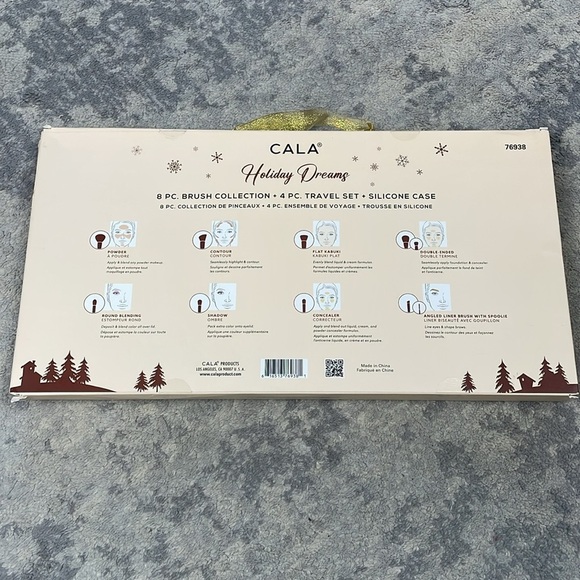 NIB Cala Holiday Dreams Makeup Brushes Gift Set Christmas Hanukkah - Picture 5 of 8